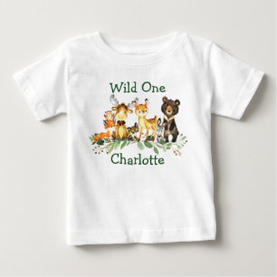 Camiseta De Bebé Animales silvestres de primer cumpleaños para bos