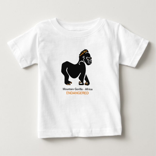 Camiseta De Bebé Animales silvestres - GORILLA - Ape-Primate - Áfri (Anverso)