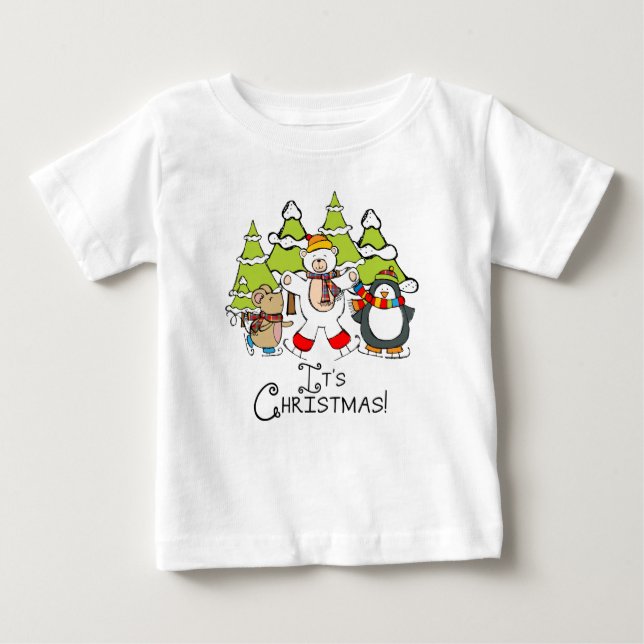 Camiseta De Bebé Animales son Navidades (Anverso)