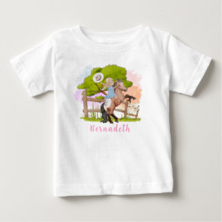 Camiseta De Bebé Aniversario de la Chica de la Cuta Granja de Rubia