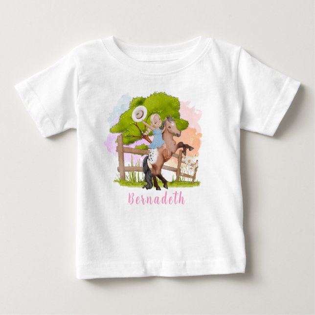 Camiseta De Bebé Aniversario de la Chica de la Cuta Granja de Rubia (Anverso)