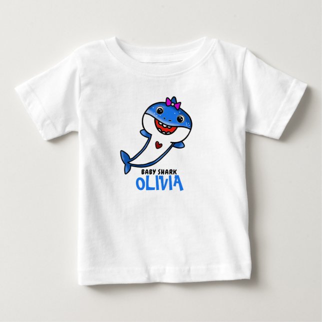 Camiseta De Bebé Aniversario del bebé del tiburón (Anverso)
