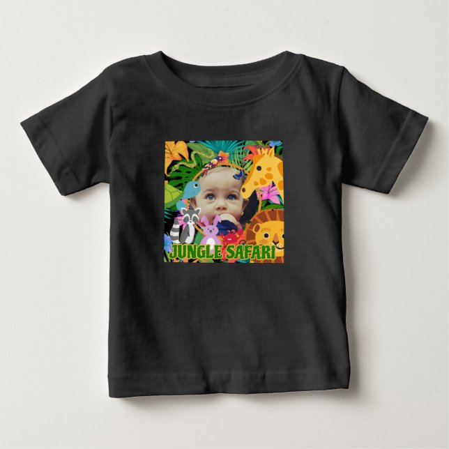 Camiseta De Bebé Aniversario del Safari de la Selva Animal Zoológic (Anverso)