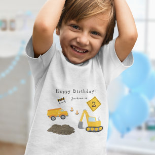 Camiseta De Bebé Aniversario feliz de la construcción - Nombre y ed