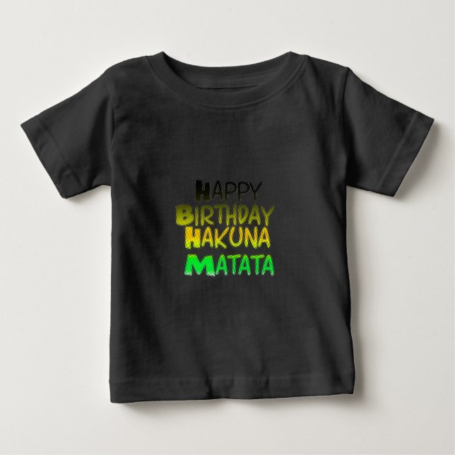 Camiseta De Bebé Aniversario feliz lindo Hakunamatata Arte Inspirad (Anverso)