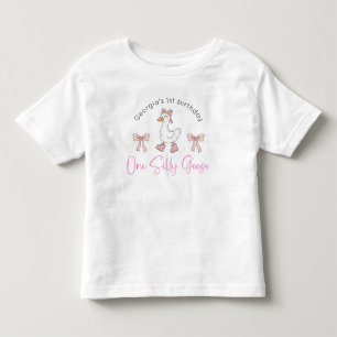 Camiseta De Bebé Aniversario rosa de Silly Goose