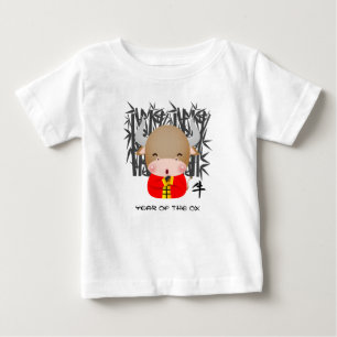 Camiseta De Bebé Año Chino del Ox  Pequeño y pequeño Ox