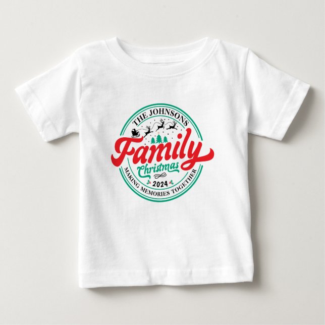 Camiseta De Bebé Año de coincidencia de grupo de Navidades familiar (Anverso)