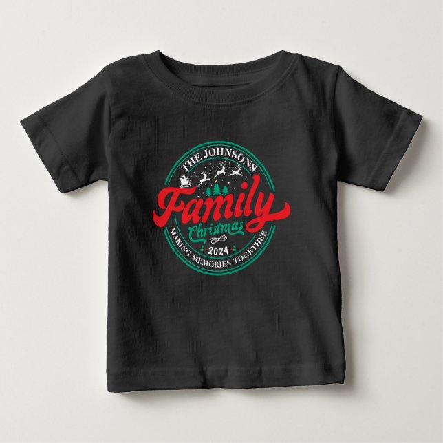 Camiseta De Bebé Año de coincidencia de grupo de Navidades familiar (Anverso)
