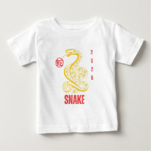 Camiseta De Bebé Año de la Serpiente 2025 oro