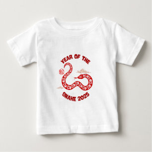 Camiseta De Bebé Año de la Serpiente 2025 rojo