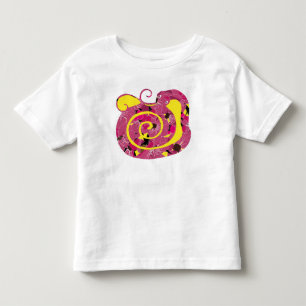 Camiseta De Bebé año de la serpiente, serpiente floral rojo