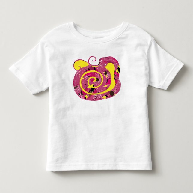 Camiseta De Bebé año de la serpiente, serpiente floral rojo (Anverso)