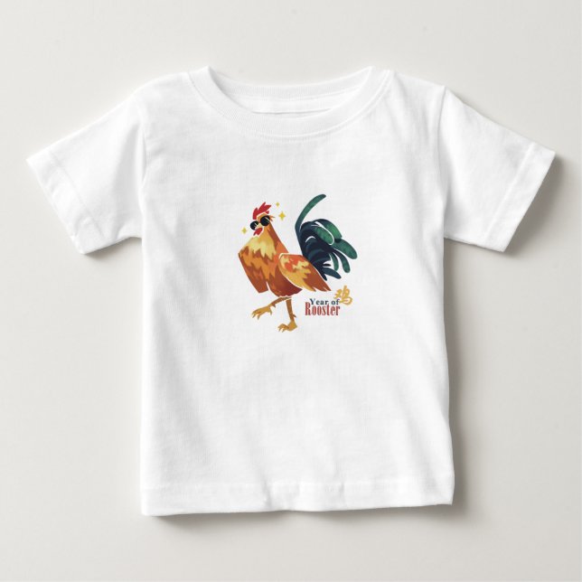 Camiseta De Bebé Año de Rooster, pequeño Ruffle Tee (Anverso)