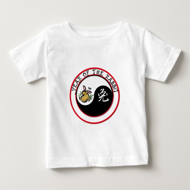 Camiseta De Bebé Año del Conejo - yinyang (Anverso)