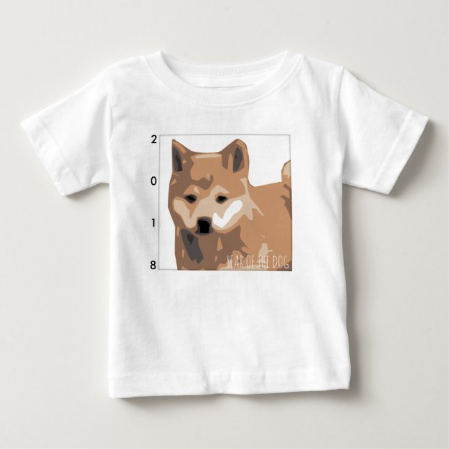 Camiseta De Bebé Año del perro de Ilustracion Inu Shiba 2018 Baby T (Anverso)