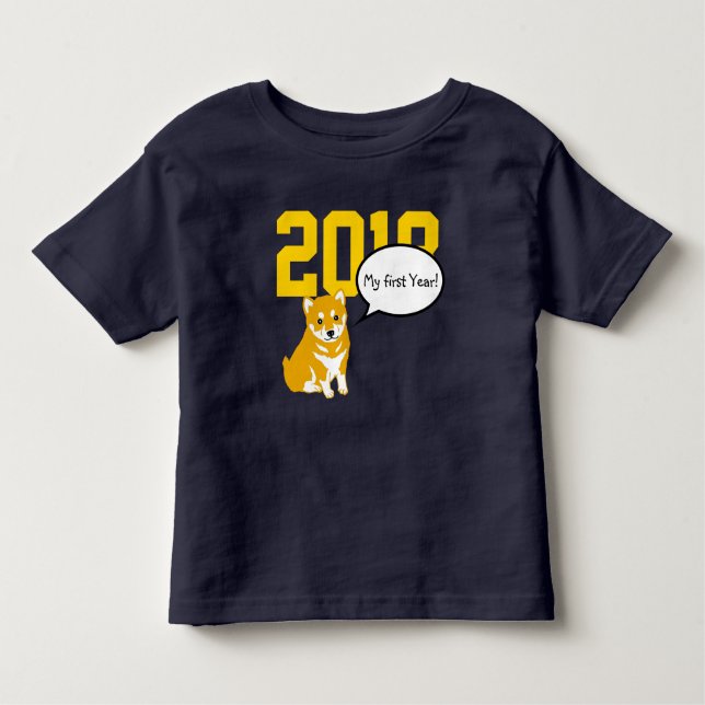 Camiseta De Bebé Año del perro shiba 2018 Tee bebé (Anverso)