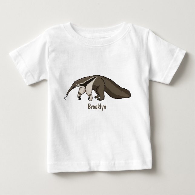 Camiseta De Bebé Anteater feliz personalizado ilustracion (Anverso)
