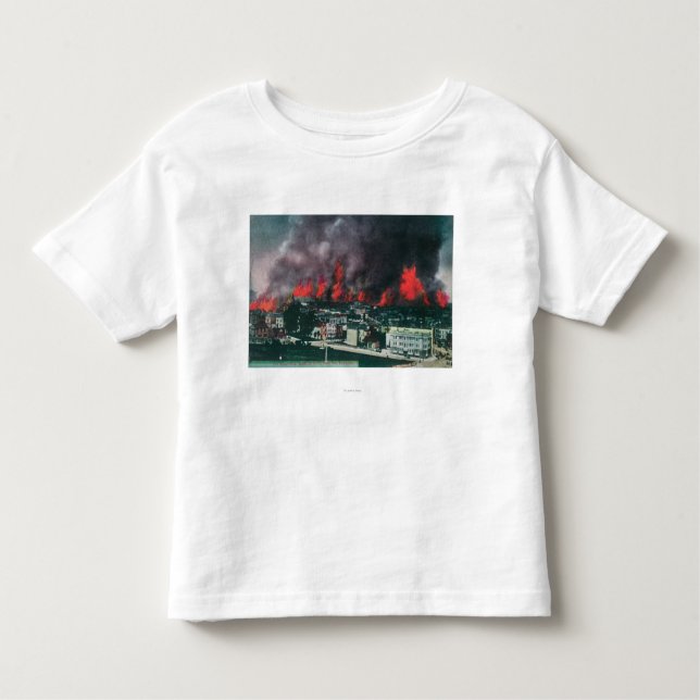 Camiseta De Bebé Antena de la ciudad ardiendo durante el fuego 1906 (Anverso)