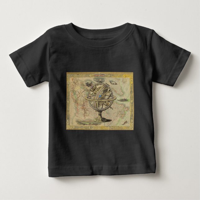 Camiseta De Bebé Antigua América Británica Explorar Mapa de Compás  (Anverso)