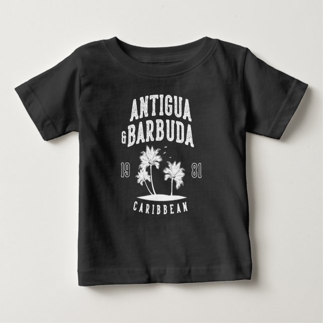 Camiseta De Bebé Antigua & Barbuda Caribbean Palm Tree (Anverso)