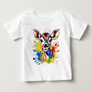 Camiseta De Bebé Antílope divertido de acuarela colorido