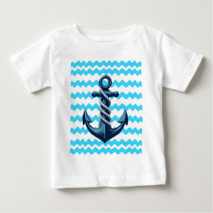 Camiseta De Bebé Anuncio azul con olas azules