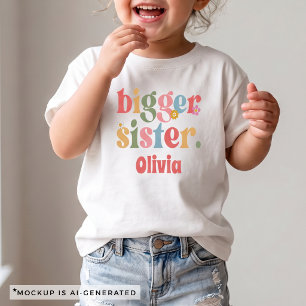 Camiseta De Bebé Anuncio de Embarazo de Hermana Mayor Floral