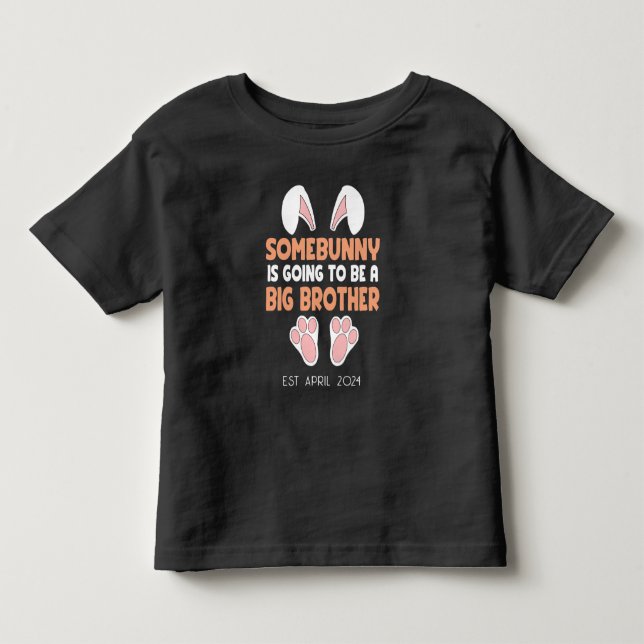 Camiseta De Bebé Anuncio de embarazo personalizado de Pascua Gran h (Anverso)