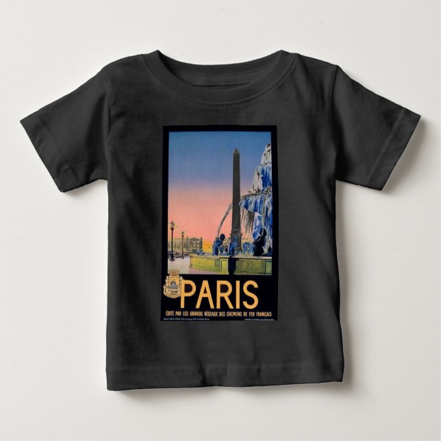 Camiseta De Bebé Anuncio de viaje de París de época (Anverso)