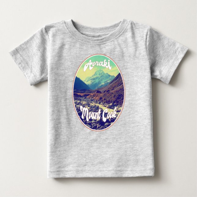 Camiseta De Bebé Aoraki: Monte Cook, Montaña, Nueva Zelandia (Anverso)