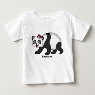 Camiseta De Bebé Aoso panda alegre y lindo con personalizado de flo