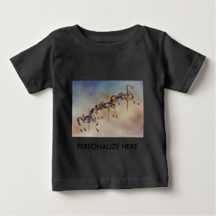 Camiseta De Bebé Aparato para bebés - Tres caballos de carrusel