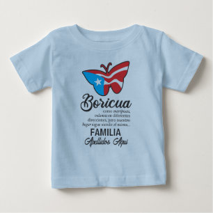 Camiseta De Bebé Apellido de la bandera de Puerto Rico