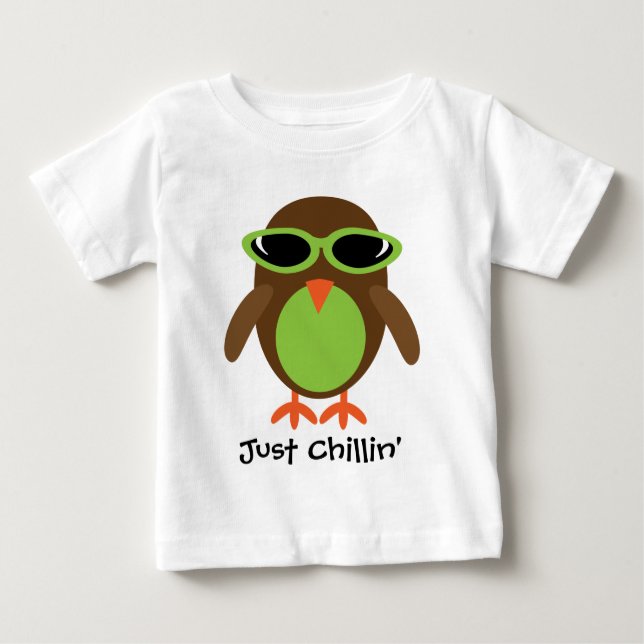 Camiseta De Bebé Apenas búho de Chillin con las sombras (Anverso)