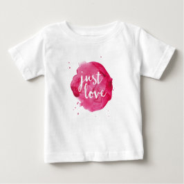 Camiseta De Bebé Apenas la acuarela rosada del amor embroma la