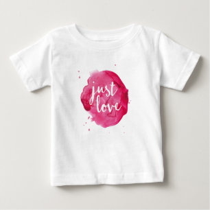 Camiseta De Bebé Apenas la acuarela rosada del amor embroma la