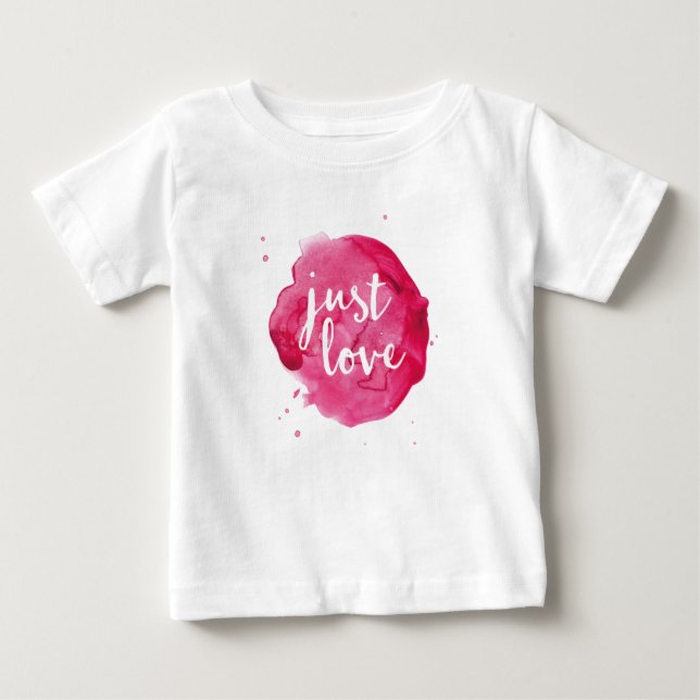 Camiseta De Bebé Apenas la acuarela rosada del amor embroma la (Anverso)