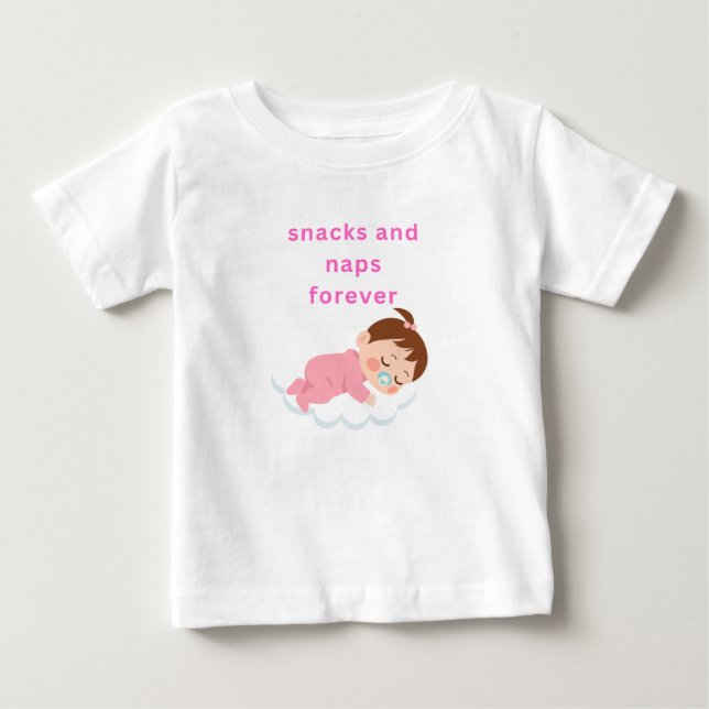 Camiseta De Bebé aperitivos y siestas (Anverso)