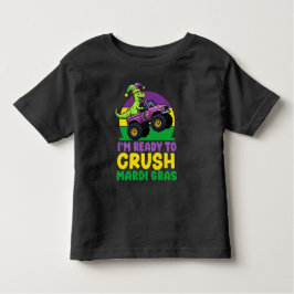 Camiseta De Bebé Aplastar el Monstruo del Mardi Gras Dinosaurio par
