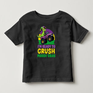 Camiseta De Bebé Aplastar el Monstruo del Mardi Gras Dinosaurio par