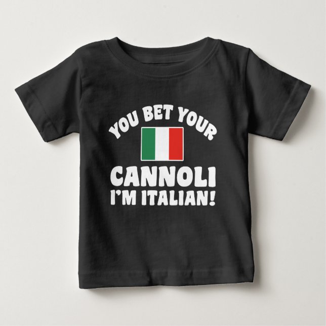 Camiseta De Bebé Apostas a tu cannoli que soy italiano (Anverso)