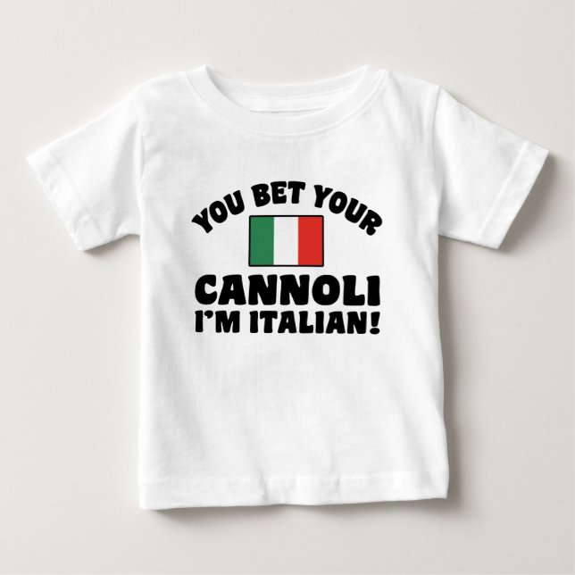 Camiseta De Bebé Apostas a tu cannoli que soy italiano (Anverso)