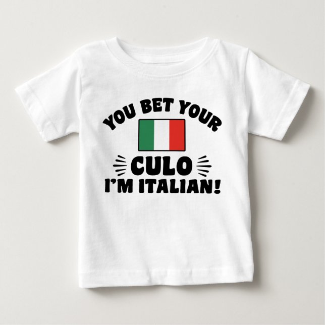 Camiseta De Bebé Apostas que tu culo soy italiano (Anverso)
