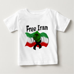 Camiseta De Bebé Apoyar la ola verde, liberar a Irán