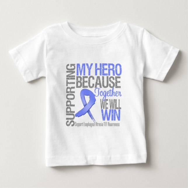 Camiseta De Bebé Apoyo a mi héroe - Atresia esofágica (Anverso)