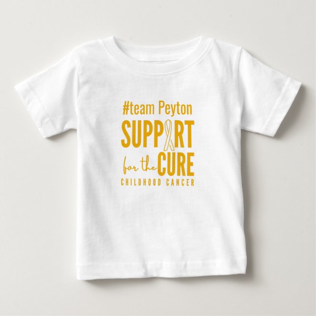 Camiseta De Bebé apoyo de nombre personalizado para el cáncer infan (Anverso)