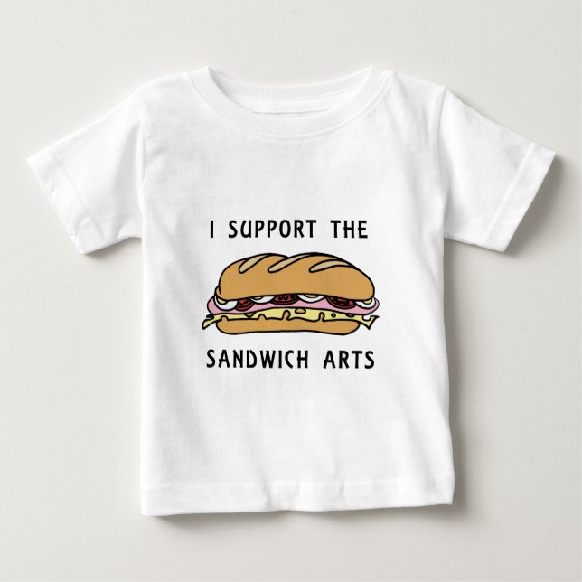 Camiseta De Bebé Apoyo las Artes Sandwich (Anverso)