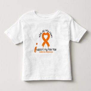 Camiseta De Bebé Apoyo mi leucemia de la pata de la pata