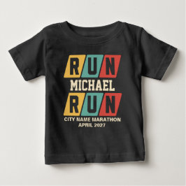 Camiseta De Bebé Apoyo para Maratón con Nombre Personalizado Retro